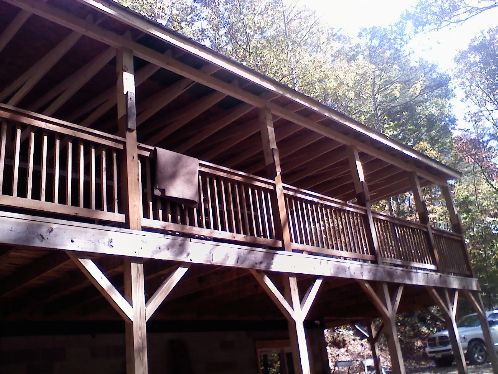 Timber framing under a new elevated porch and deck — Roof Leak Repair in Donora by Roofing Brothers